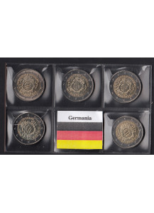 2012 - 2 euro GERMANIA 10° Anniversario Euro  5 Zecche Fdc